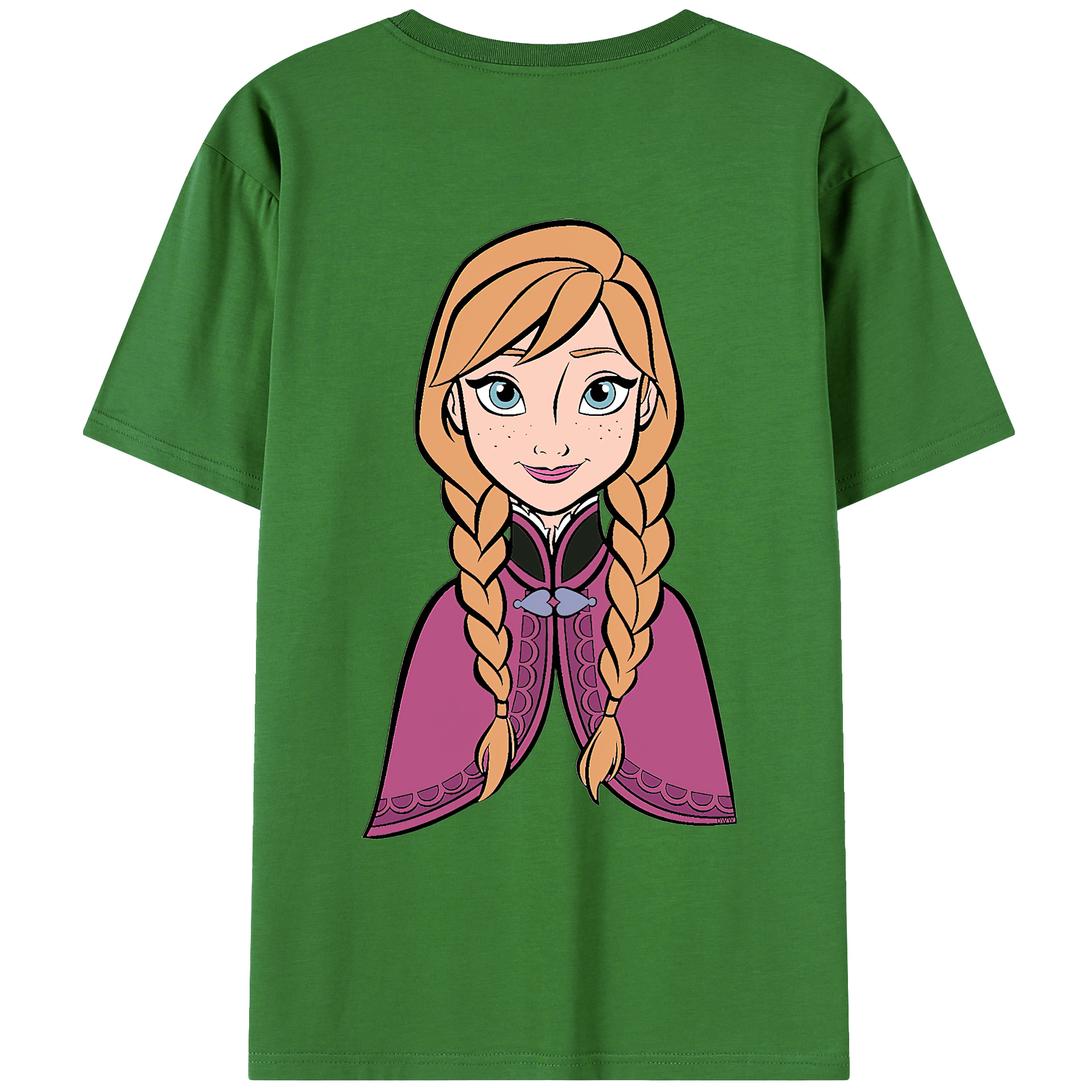 （画像用） アナと雪の女王 アンナ エルサ Frozen Anna Elsa レディース半袖Tシャツ(バックプリント)